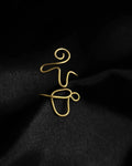 Coffee Wired Ring Brass