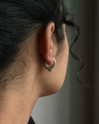 Brass dagger hoop earrings handmade by A Creator's Studio