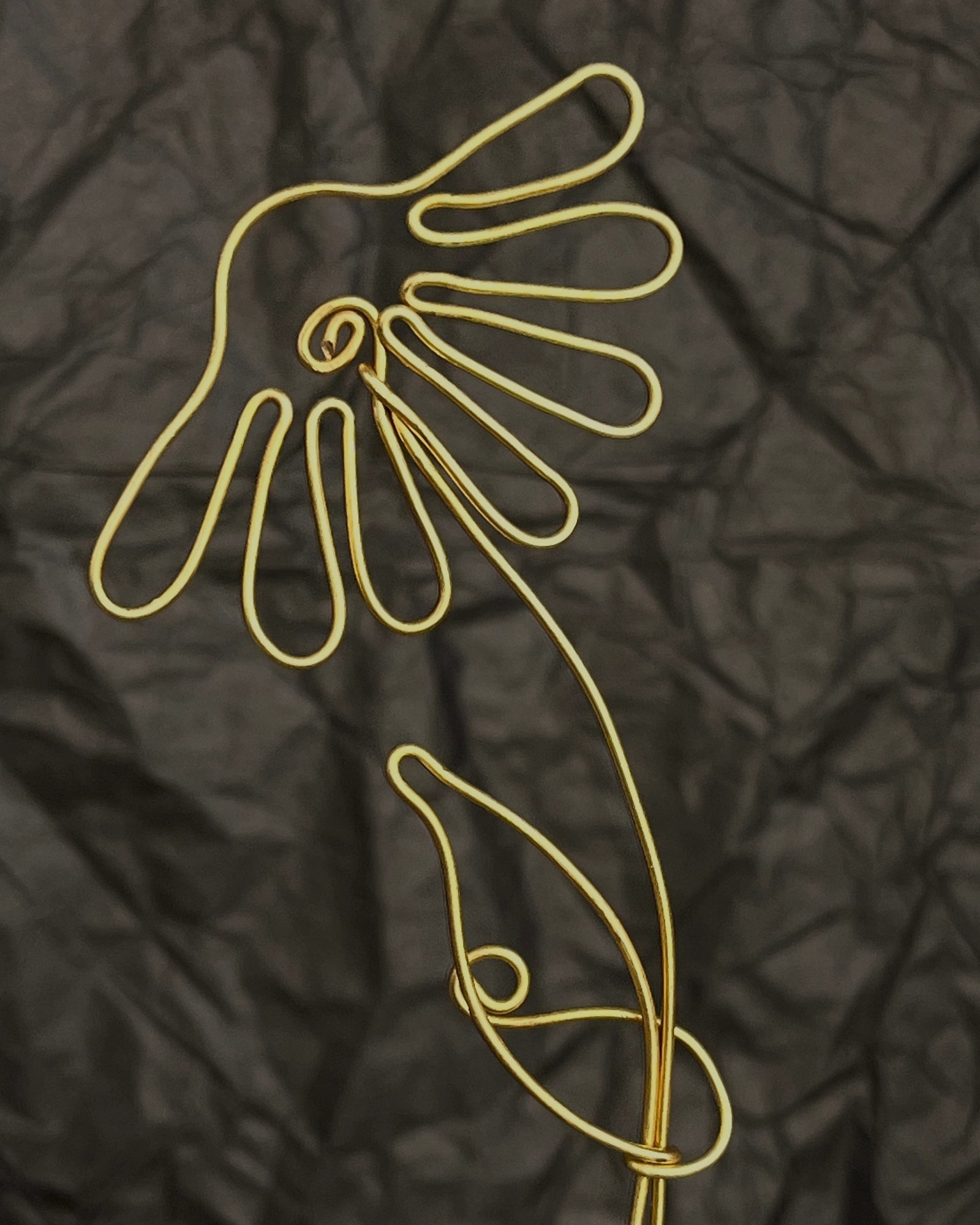 Brass wired plant bookmark handmade by A Creator's Studio