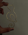 Brass wired cat bookmark handmade by A Creator's Studio