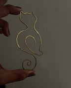 Brass wired cat bookmark handmade by A Creator's Studio