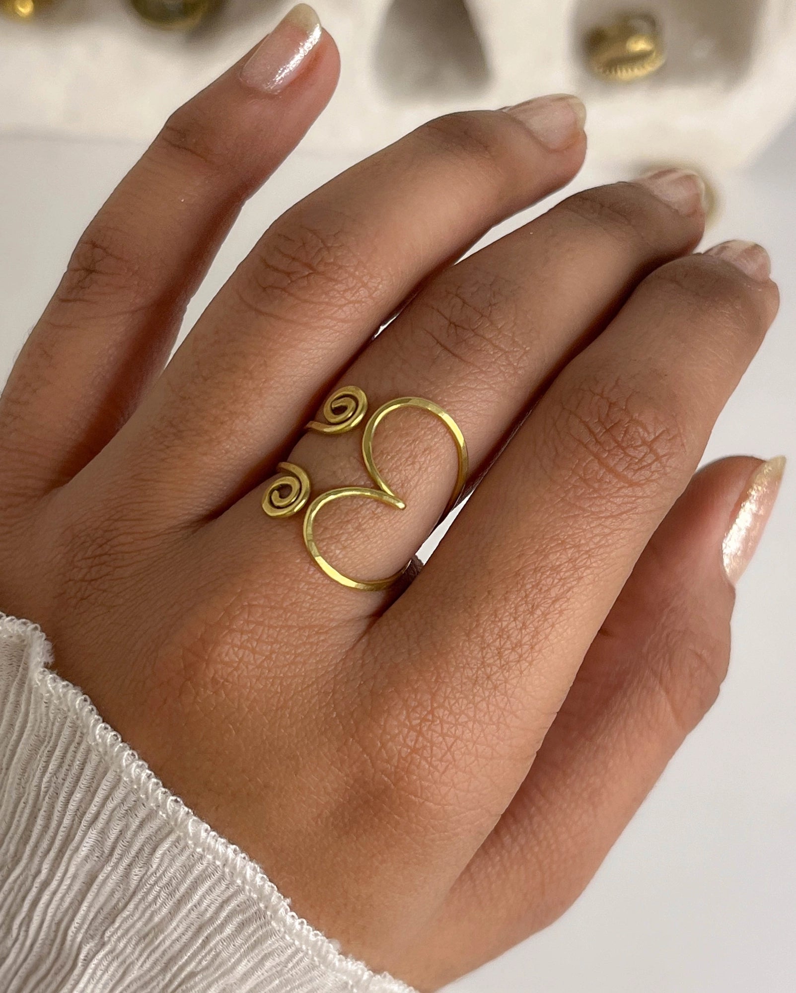 Hidden Heart Ring Brass