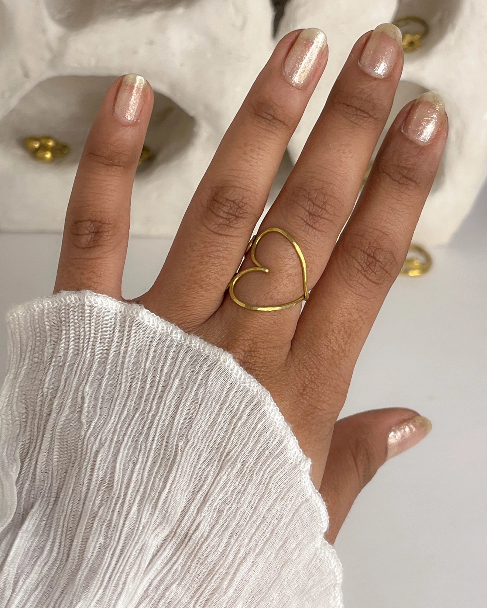 Hidden Heart Ring Brass