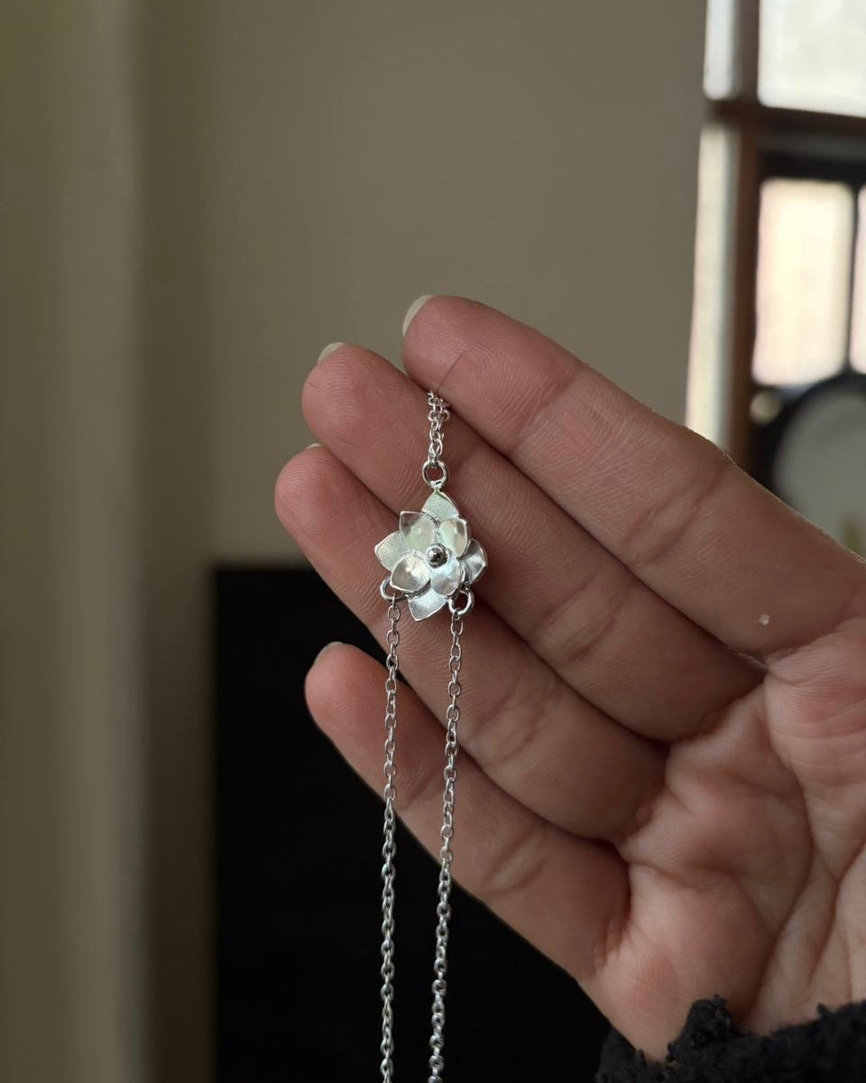 Bloomette Sterling Silver Floral Hand Chain