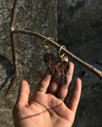 Gold plated smoky quartz earrings with a smoky quartz drop handmade by A Creator's Studio
