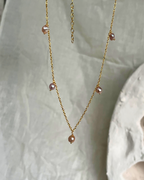 Dancing Pearl Necklace with Freshwater Pink Pearls