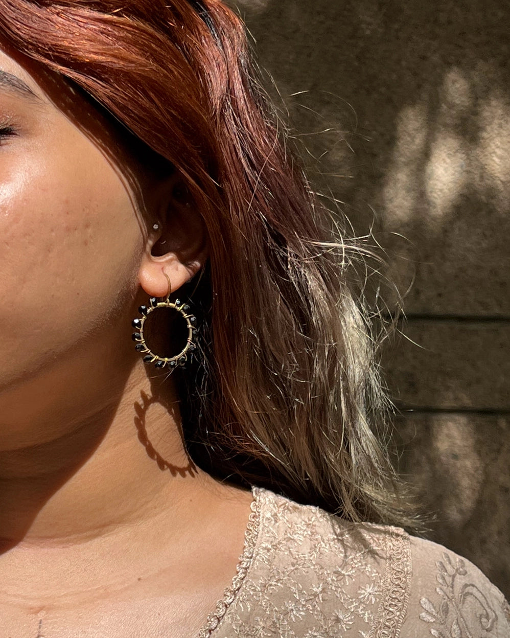 Black Studded Earrings