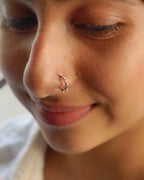 Silver oxidised septum ring for pierced nose handmade by A Creator's Studio