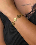 Brass seven Chakra link Bracelet handmade by A Creator's Studio