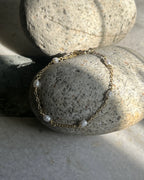 Brass pearl bracelet with freshwater pearls handmade by A Creator's Studio