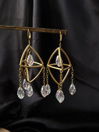 gold plated Mini Suncatcher earrings with four clear crystal drops handmade by A Creator's Studio