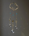 Wired cloud sun catcher with glass crystals and beads handmade by A Creator's Studio