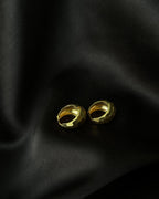 Brass textured hoop earrings handmade by A Creator's Studio