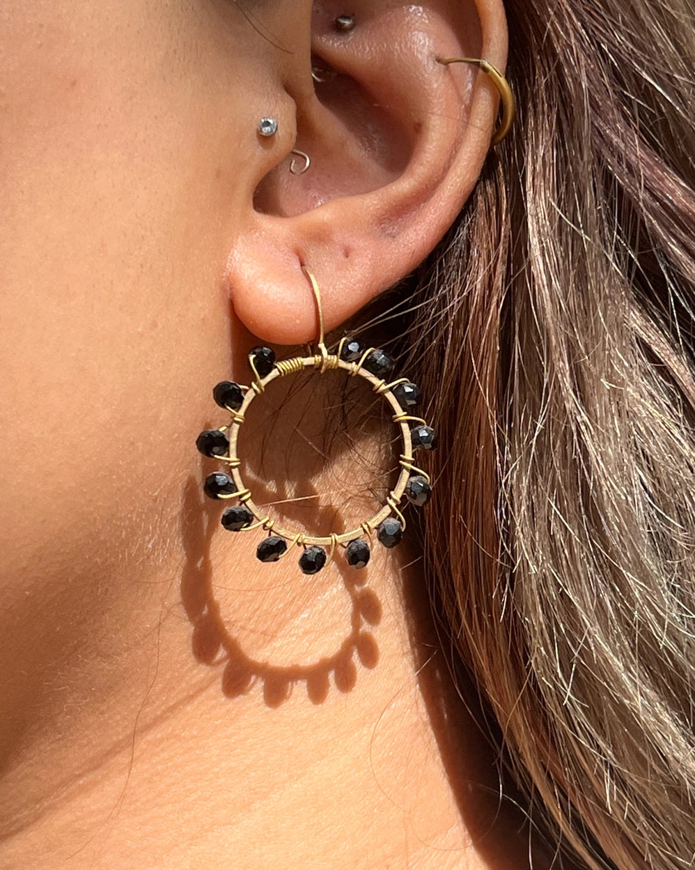 Black Studded Earrings