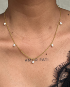 Dancing Pearl Necklace with White Freshwater Pearls handmade by A Creator's Studio