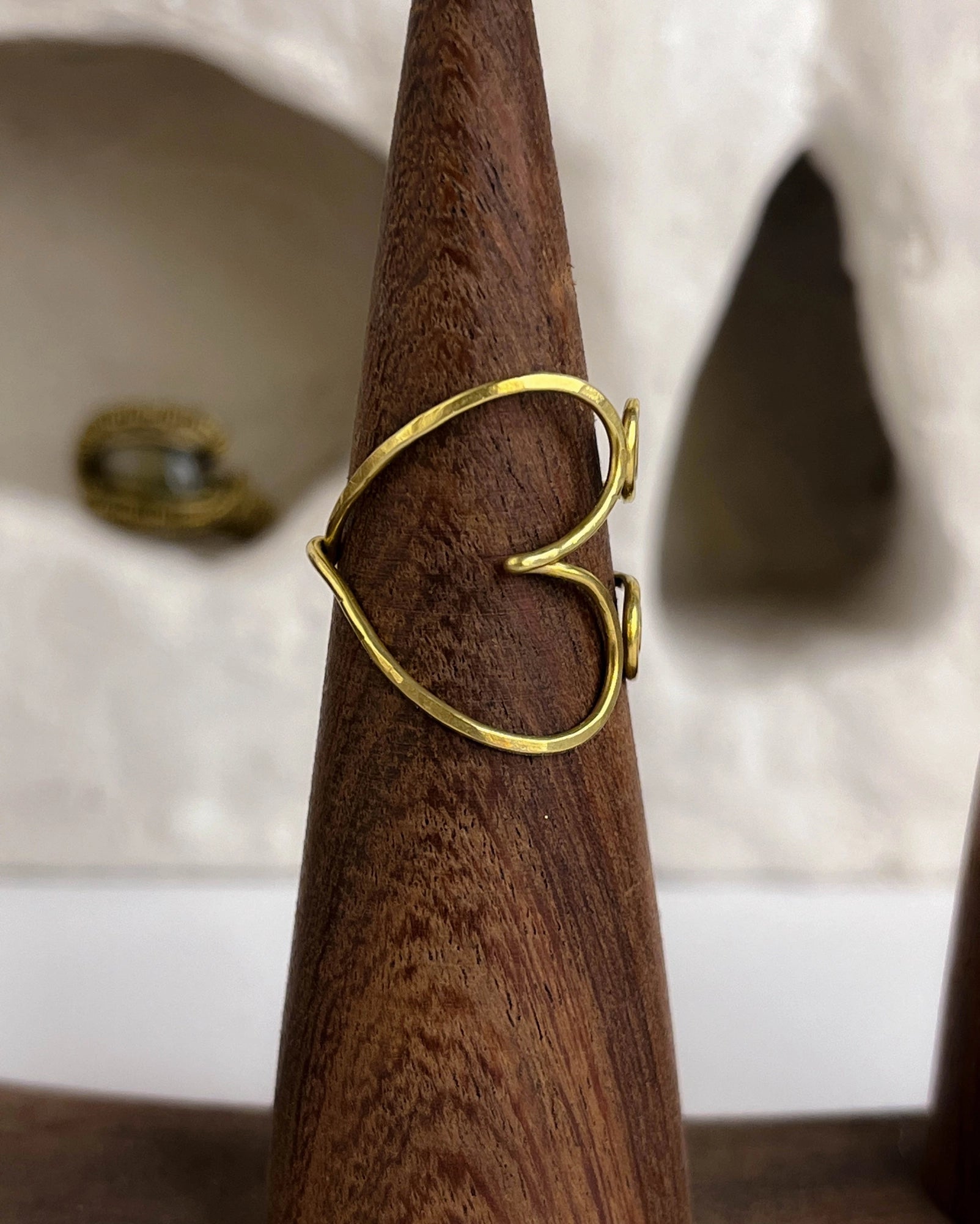 Hidden Heart Ring Brass