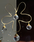 Wired flower suncatcher with clear crystals handmade by A Creator's Studio
