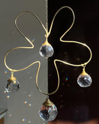 Wired flower suncatcher with clear crystals handmade by A Creator's Studio