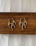 Brass Earrings with unique design handmade by a creator's studio