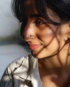 Silver oxidised flower nose ring for pierced nose handmade by A Creator's Studio