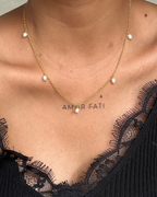 Dancing Pearl Necklace with White Freshwater Pearls handmade by A Creator's Studio