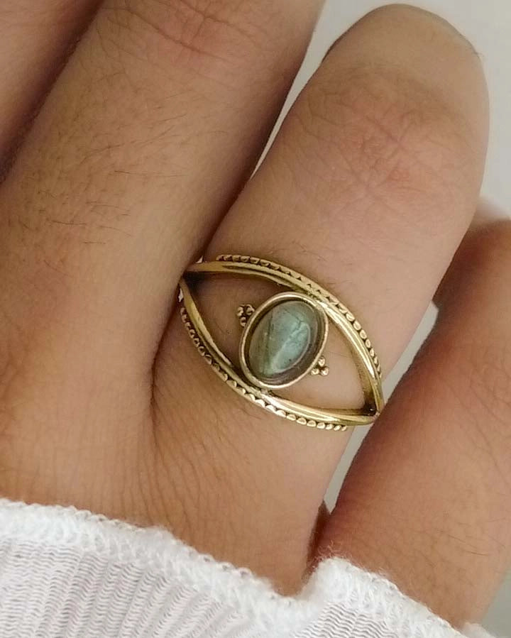 Evil Eye Ring Brass