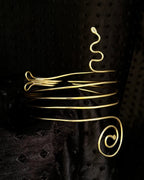 Chunky Brass layered snake arm cuff handmade by A Creator's Studio