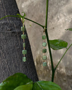 Gold Plated Jade stone Dangle Earrings handmade by A Creator's Studio