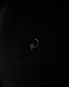 Silver oxidised star nose ring for pierced nose handmade by A Creator's Studio