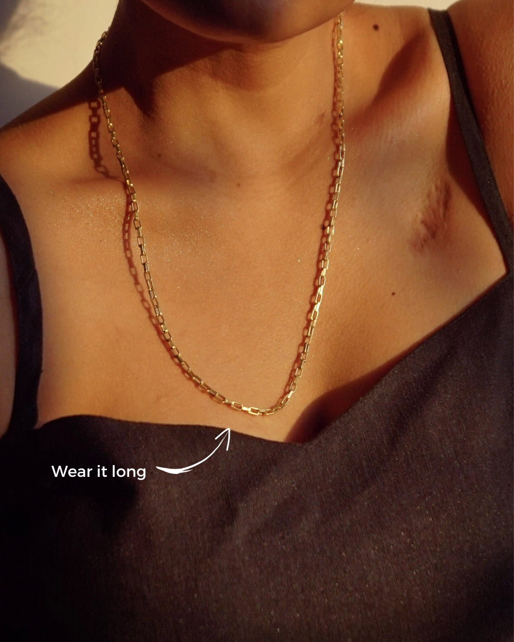 Brass rectangular link chain handmade by A Creator's Studio