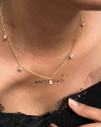 Dancing Pearl Necklace with Freshwater Pink Pearls