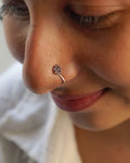 Silver oxidised nose ring for non pierced nose handmade by A Creator's Studio