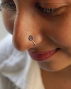 Silver oxidised nose ring for non pierced nose handmade by A Creator's Studio