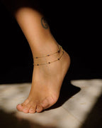 Black Obsidian Layered Anklet