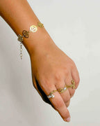 Brass seven Chakra link Bracelet handmade by A Creator's Studio