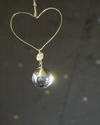Wired heart suncatcher with clear crystals handmade by A Creator's Studio