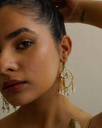 gold plated Mini Suncatcher earrings with four clear crystal drops handmade by A Creator's Studio