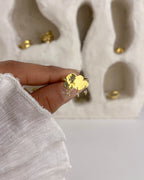 Cloud with Herkimer Diamonds Ring Brass