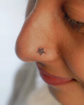 Silver oxidised star nose ring for pierced nose handmade by A Creator's Studio