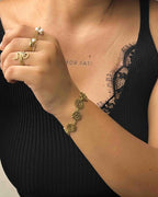 Brass seven Chakra link Bracelet handmade by A Creator's Studio