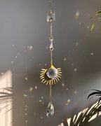Sun suncatcher with clear crystals handmade by A Creator's Studio