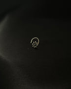 Silver oxidised flower nose ring for pierced nose handmade by A Creator's Studio