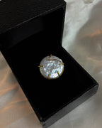 Pearl Coin Ring Brass