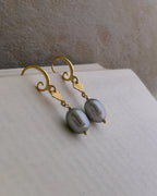 Seashell Grey Pearl Earrings