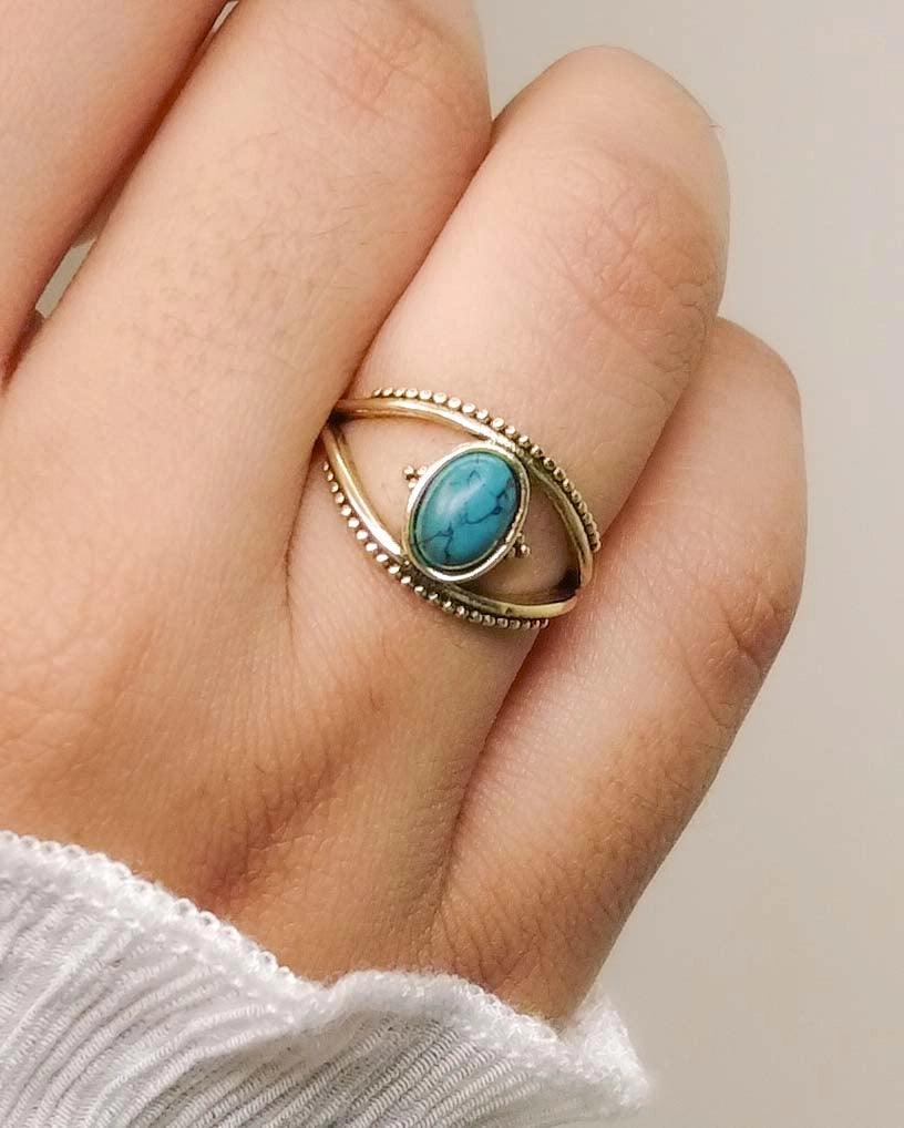Evil Eye Ring Brass