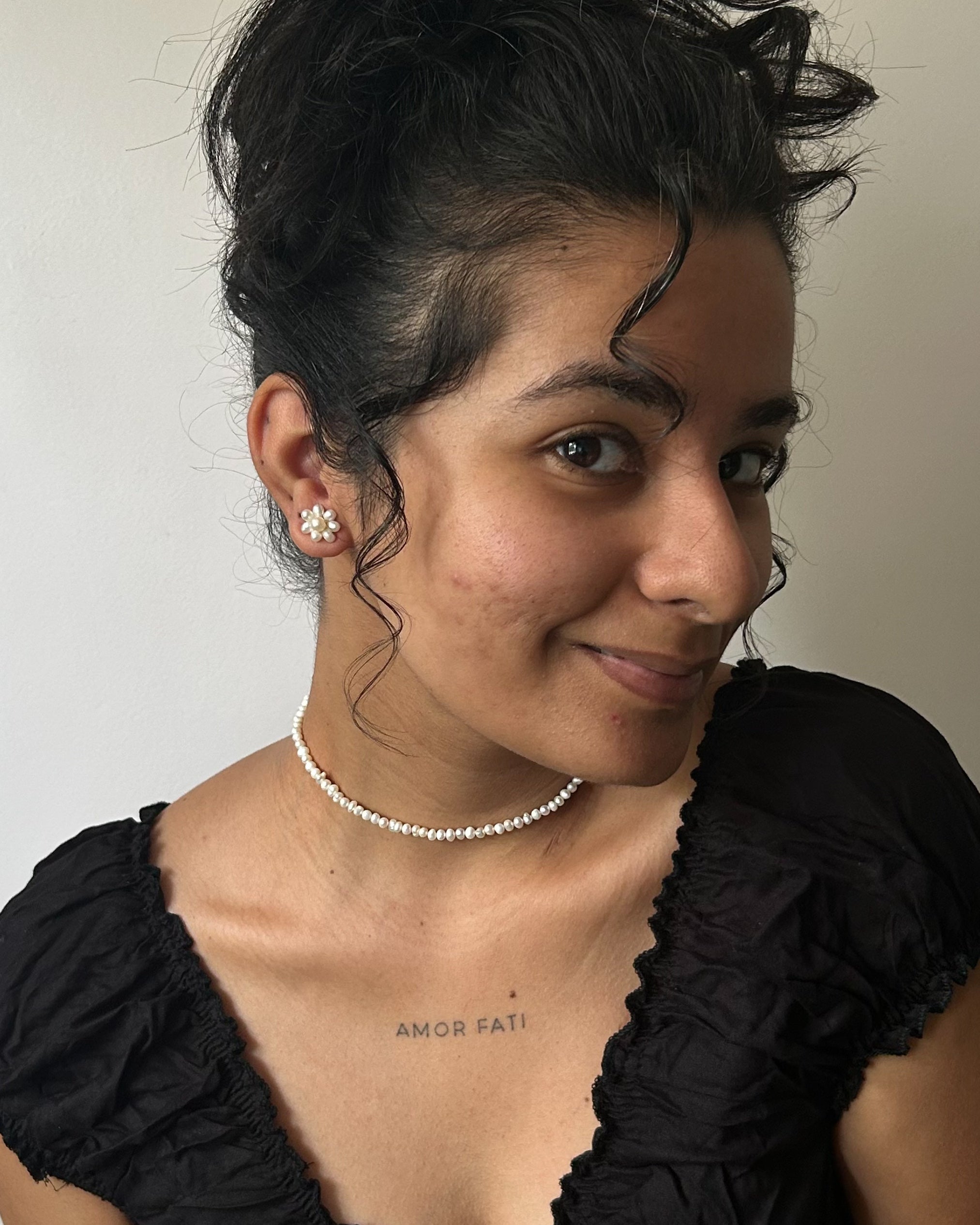 Freshwater White Pearl Choker handmade by A Creator's Studio