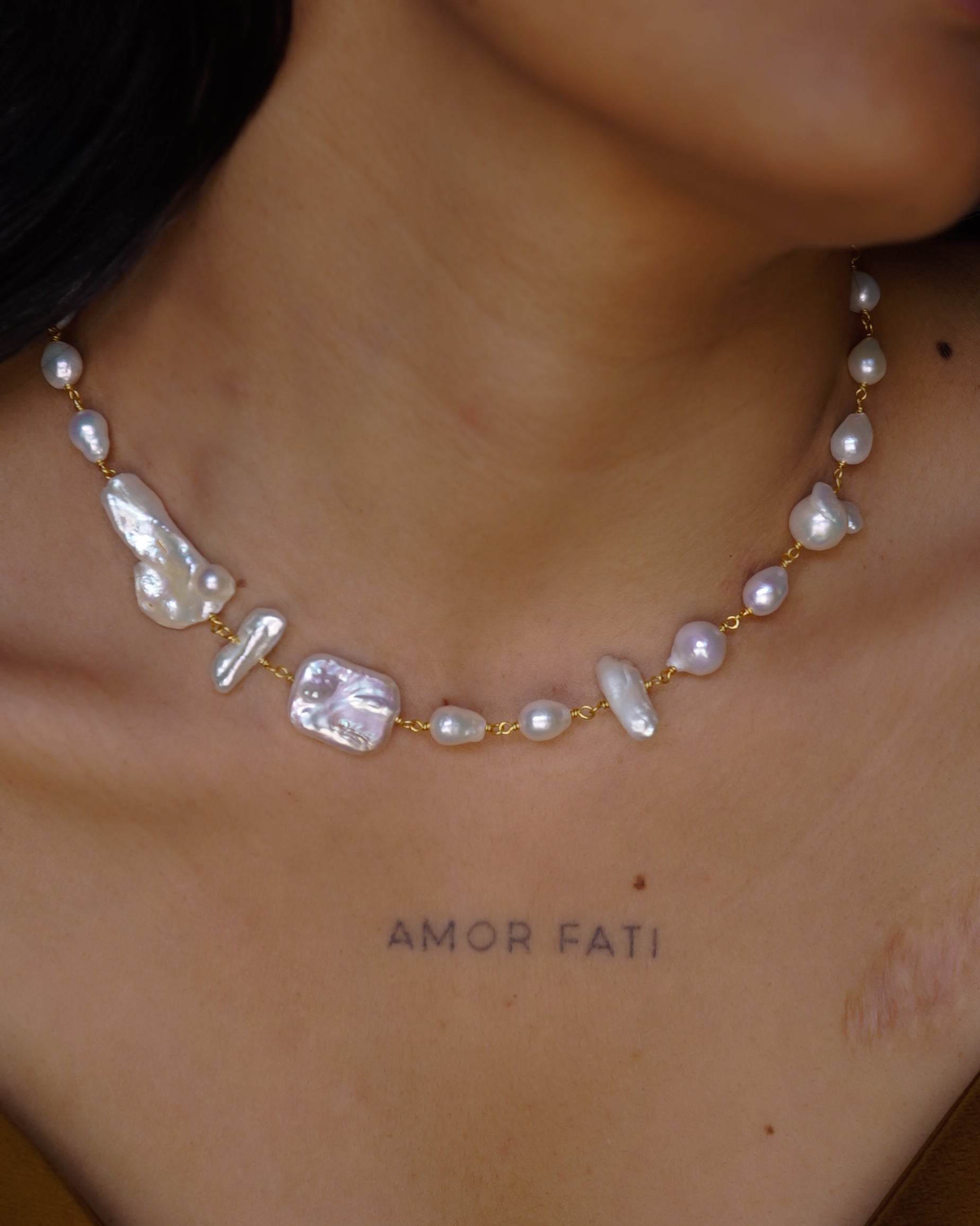 Organic Pearl Linked Necklace