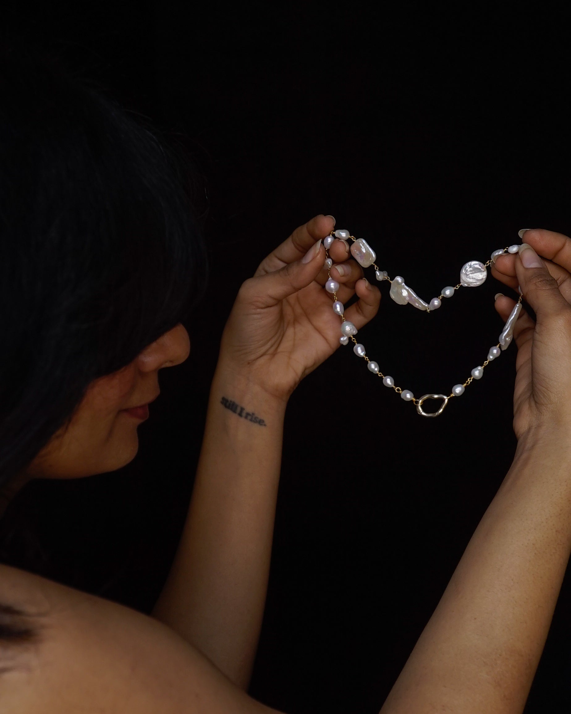 Organic Pearl Linked Necklace