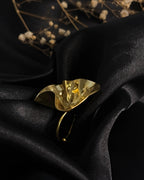 Large Abstract Ring Brass