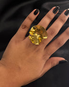 Brass ring with a unique design handmade by A Creator's Studio